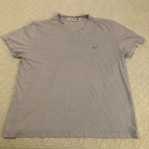 Lacoste v-neck white croc t-shirt. Size XL.